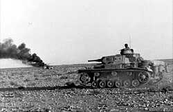 German Panzer III during Operation Sonnenblume, April 1941.