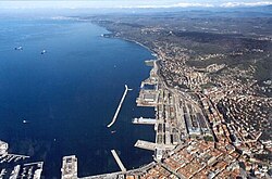 The old port of Trieste, one of the economic hubs in the 19th century