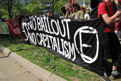 Anarchist protest against the IMF and corporate bailout in April 2009