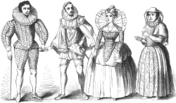 Costumes of the Elizabethan era; sketch by William Hickman Smith Aubrey, c. 1867