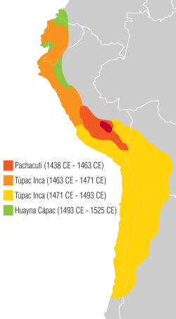 Extent of Inca empire at the Spanish conquest