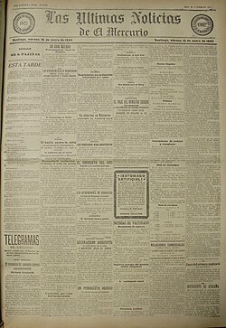 16 January 1903 (number 53) edition of Las Últimas Noticias de El Mercurio