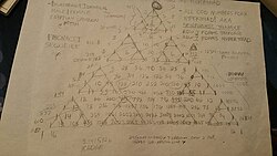 Example of delusional obsession with numbers, disorganized thoughts, occurring with paranoid schizophrenia.