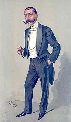 A caricature (by Spy) of Arthur Diosy, founder of the Japan Society of London.