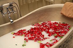 A milk and rose-petal bath at a spa in Thailand