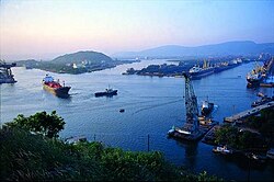 The port of Visakhapatnam in Andhra Pradesh, India