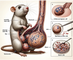 This widely-mocked AI-generated figure was captioned "Spermatogonial stem cells, isolated, purified and cultured from rat testes".