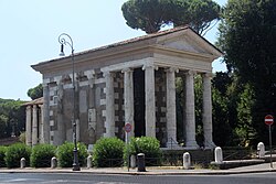 The Temple of Portunus, god of grain storage, keys, livestock and ports,[32] built in 120–80 BC