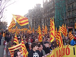 Catalan Nationalist demonstration celebrated in Barcelona on 18 February 2006