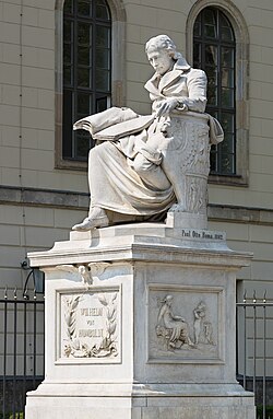 Wilhelm von Humboldt Memorial, Berlin in front of the main building by artist Paul Otto