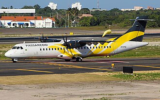 Passaredo's ATR 72-500 taxiing for takeoff in Salvador
