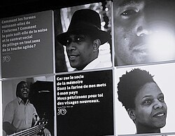 Musée d'Aquitaine: gallery of portraits of Afro-descendants from Bordeaux. At the top, in the center, portrait of Karfa Diallo
