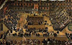 Rizi's 1683 painting of the 1680 auto de fe, Plaza Mayor in Madrid