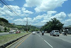 Heading westbound on Armed Forces Blvd near the Metro Mall interchange