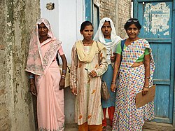Immunisation health workers in 2006. Eight years later, and three years after India's last case of polio, the WHO declared India to be polio-free.[340]