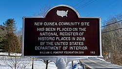William G Pomeroy Foundation historic marker noting the National Register Historic Places New Guinea Site in Hyde Park, NY