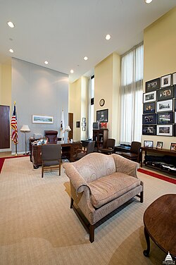 Typical 16-foot (4.9 m) high Senator's office in the Hart building.