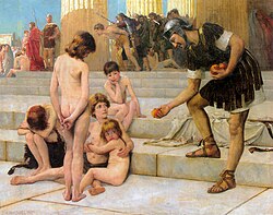 Captives in Rome, a nineteenth-century painting by Charles W. Bartlett