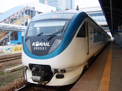 Korail Class 200000 EMU on a Nuriro service waiting at Daejeon Station