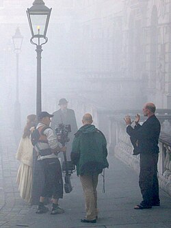 Victorian London was notorious for its thick smogs, or "pea-soupers", a fact that is often recreated (as here) to add an air of mystery to a period costume drama