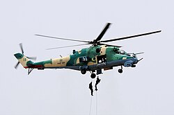 Nigerian Air Force Mi-24 attack helicopter
