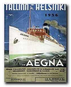 An Estonian language advertisement about a cruise between Tallinn and Helsinki in the 1930s