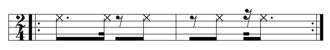 Bossa nova snare rim pattern (Playⓘ)