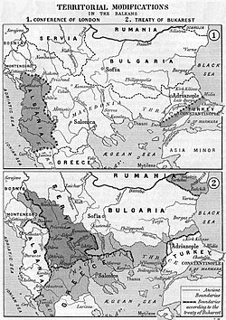 Boundaries on the Balkans after the First and the Second Balkan War (1912–1913)