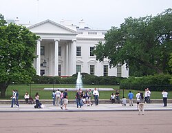 For security reasons, the section of Pennsylvania Avenue on the north side of the White House is closed to all vehicular traffic except that of government officials.