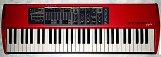 The Nord Electro emulated drawbars using buttons and a light-emitting diode display[121]