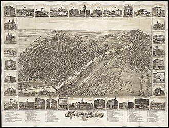 Cities of East Saginaw and Saginaw, Michigan, 1885 before they were consolidated into Saginaw in March, 1890.