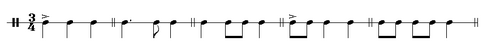 Typical figures of the waltz rhythm.[24]