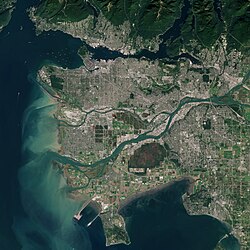 Satellite image of Metro Vancouver (2018)