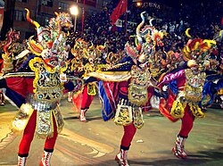 The Diablada, dance primeval, typical and main of Carnival of Oruro, a Masterpiece of the Oral and Intangible Heritage of Humanity since 2001