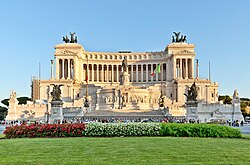The Altare della Patria in Rome, a national symbol of Italy celebrating King Victor Emmanuel II, and resting place of the Italian Unknown Soldier since the end of World War I. It was inaugurated in 1911, on the occasion of the 50th Anniversary of the Unification of Italy.