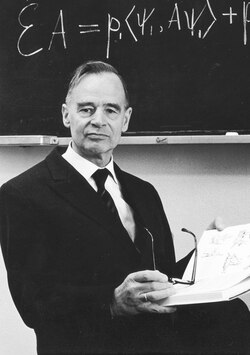 B. L. van der Waerden (pictured in 1980) was heavily influenced by Noether at Göttingen.