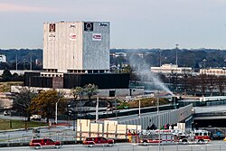 The downtown facility prior to demolition by implosion in 2017