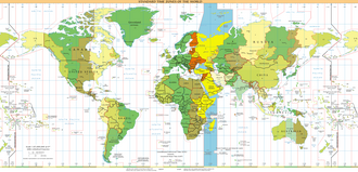 UTC+03:00 – 2011: orange (DST Northern Hemisphere), yellow (year-round), light blue (sea areas)