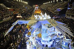 Parade of Portela samba school at the Rio Carnival, the largest carnival in the world[462]