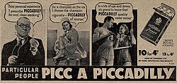 A British advert for Piccadilly cigarettes featuring athletes c. 1939