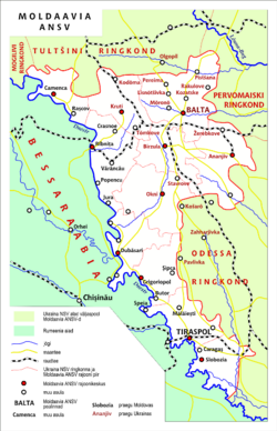 Map of the Moldavian ASSR which Transnistria was a part of.