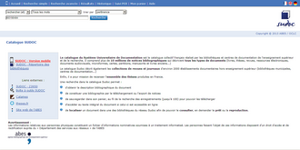 Screenshot from the Système Universitaire de Documentation (SUDOC)