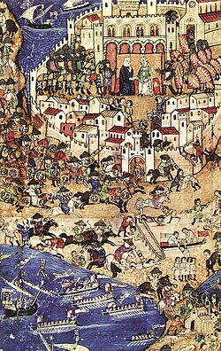 Mamluks attacking at the Fall of Tripoli in 1289