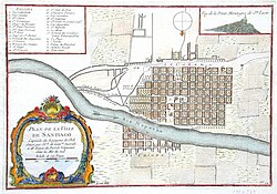 Map of colonial Santiago in 1712 by Frézier and Bellin.