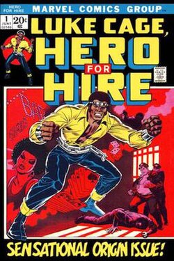 Luke Cage, Hero for Hire #1 (cover-dated June 1972), the debut of Luke Cage. Cover art by John Romita Sr.