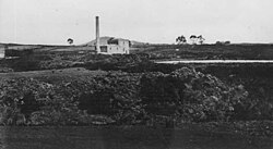The Western Springs lake and pumphouse in 1880