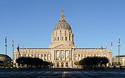 San Francisco City Hall is the seat of government of the consolidated City and County of San Francisco.