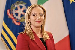 Giorgia Meloni—leader of the national-conservative party Brothers of Italy, the first female Prime Minister of Italy, and president of the European Conservatives and Reformists Party