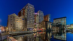 The recently renovated Boland's Mills mixed-use development, including several 19th century warehouses.