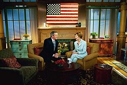 Gibson interviewing First Lady Laura Bush on GMA in 2004